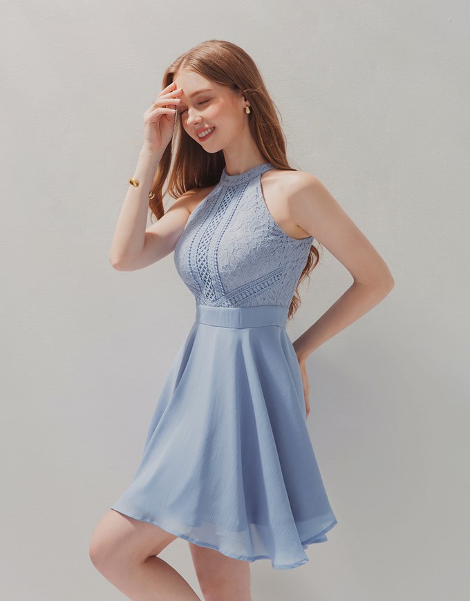 Soigné Lace Splice Mini Dress