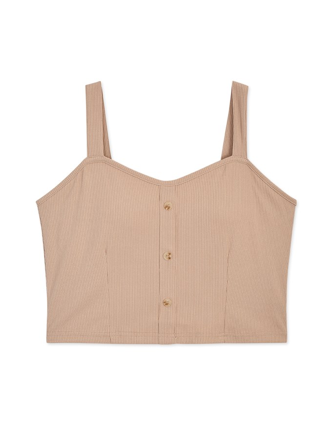Simple Plain Button Air Comfy Bra Tank Top